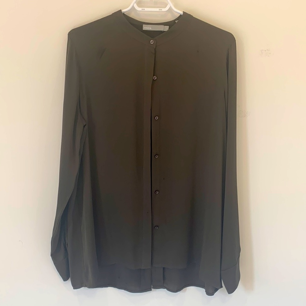 Vince Silk Button Down Shirt